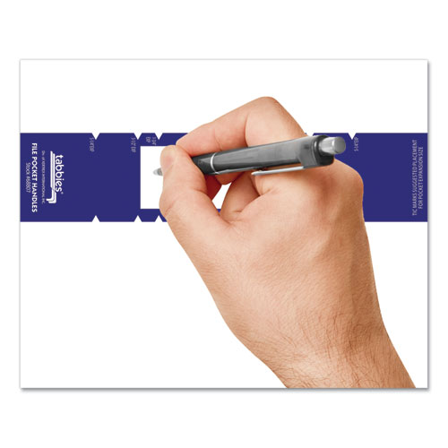 Picture of File Pocket Handles, 9.63 x 2, Dark Blue/White, 4/Sheet, 12 Sheets/Pack