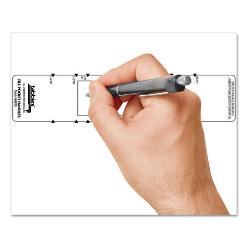 Picture of File Pocket Handles, 9.63 x 2, White, 4/Sheet, 12 Sheets/Pack