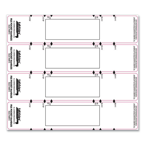 Picture of File Pocket Handles, 9.63 x 2, White, 4/Sheet, 12 Sheets/Pack