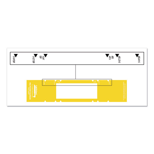 Picture of File Pocket Handles, 9.63 x 2, Yellow/White, 4/Sheet, 12 Sheets/Pack