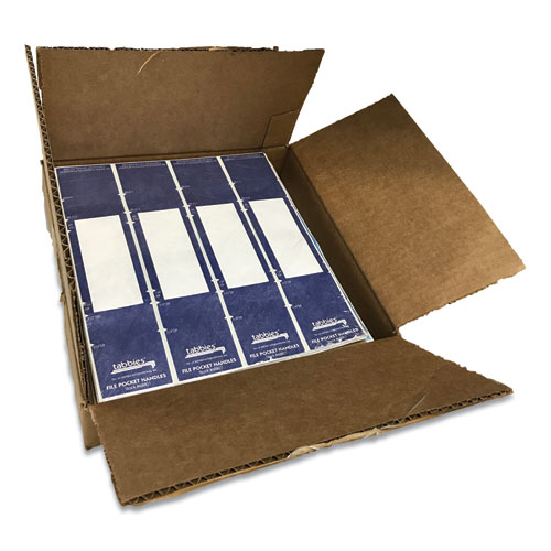 Picture of File Pocket Handles, 9.63 x 2, Dark Blue/White, 4/Sheet, 12 Sheets/Pack