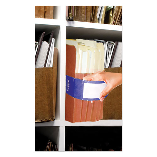 Picture of File Pocket Handles, 9.63 x 2, Dark Blue/White, 4/Sheet, 12 Sheets/Pack