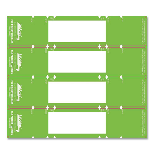 Picture of File Pocket Handles, 9.63 x 2, Green/White, 4/Sheet, 12 Sheets/Pack