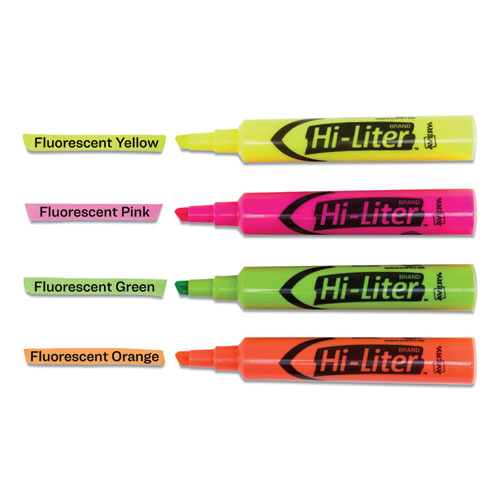 Picture of HI-LITER Desk-Style Highlighters, Assorted Ink Colors, Chisel Tip, Assorted Barrel Colors, 4/Set