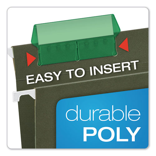 Picture of Transparent Colored Tabs For Hanging File Folders, 1/5-Cut, Green, 2" Wide, 25/Pack
