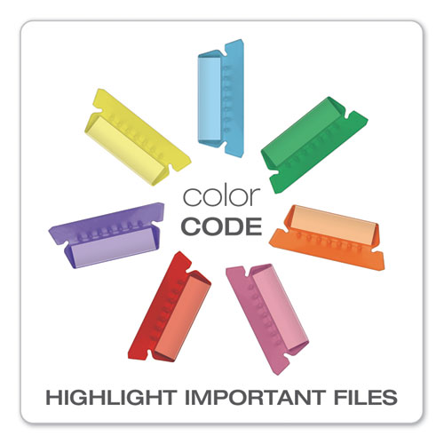 Picture of Transparent Colored Tabs For Hanging File Folders, 1/5-Cut, Blue, 2" Wide, 25/Pack