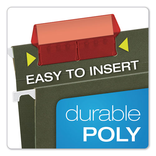 Picture of Transparent Colored Tabs For Hanging File Folders, 1/5-Cut, Red, 2" Wide, 25/Pack