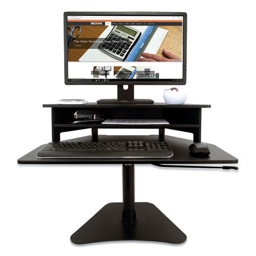 Picture of High Rise Adjustable Stand-Up Desk Converter, 28" x 23" x 12" to 16.75", Black