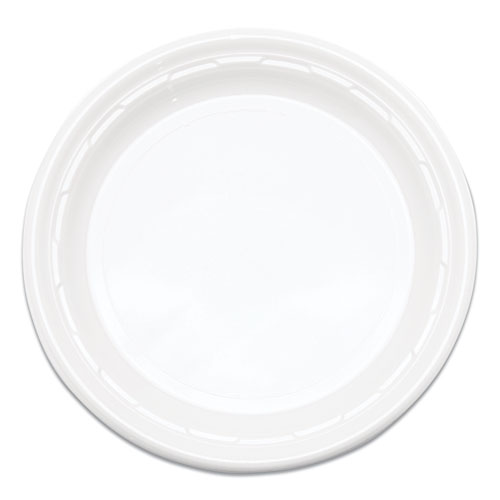 Picture of Famous Service Plastic Dinnerware, Plate, 6" dia, White, 125/Pack