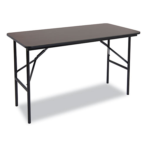 Picture of OfficeWorks Classic Wood-Laminate Folding Table, Straight Legs, Rectangular, 48" x 24" x 29", Walnut