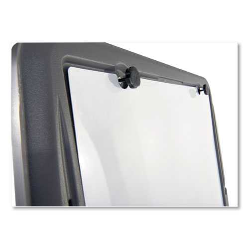 Picture of Ingenuity Presentation Flipchart Easel with Dry Erase Surface, 33" x 28", White Surface, Charcoal Gray Polyethylene Frame