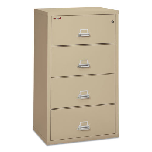 Picture of Insulated Lateral File, 4 Legal/Letter-Size File Drawers, Parchment, 31.13" x 22.13" x 52.75", 260 lb Overall Capacity