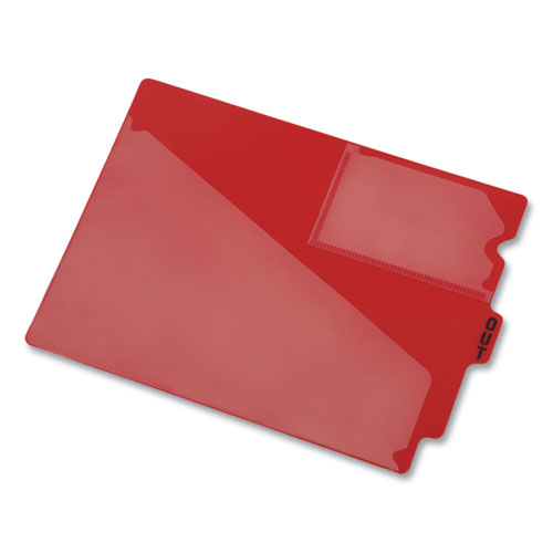 Picture of Colored Poly Out Guides with Center Tab, 1/3-Cut End Tab, Out, 8.5 x 11, Red, 50/Box