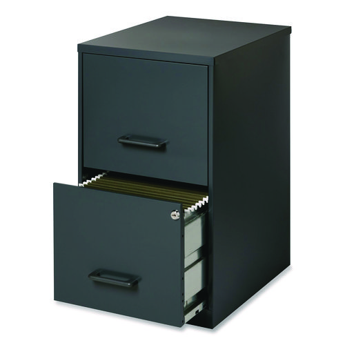 Picture of Two-Drawer Vertical File Cabinet, 2 Letter-Size File Drawers, Graphite, 14.25" x 18" x 24.5"