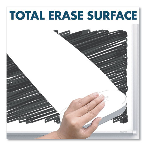 Picture of Silhouette Total Erase Whiteboard, 74 x 42, White Surface, Silver Aluminum Frame