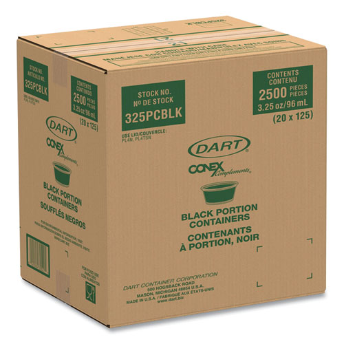Picture of Conex Complements Portion/Medicine Cups, 3.25 oz, Black, 125/Bag, 20 Bags/Carton