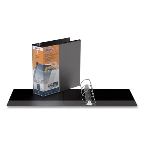 Picture of QuickFit D-Ring View Binder, 3 Rings, 3" Capacity, 11 x 8.5, Black