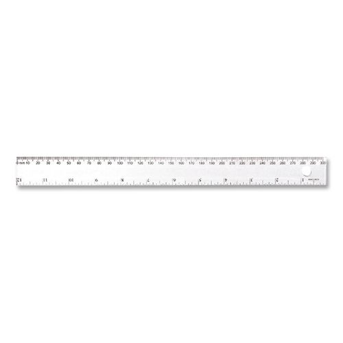 Picture of Transparent Shatter-Resistant Plastic Ruler, Standard/Metric, 12" Long, Clear