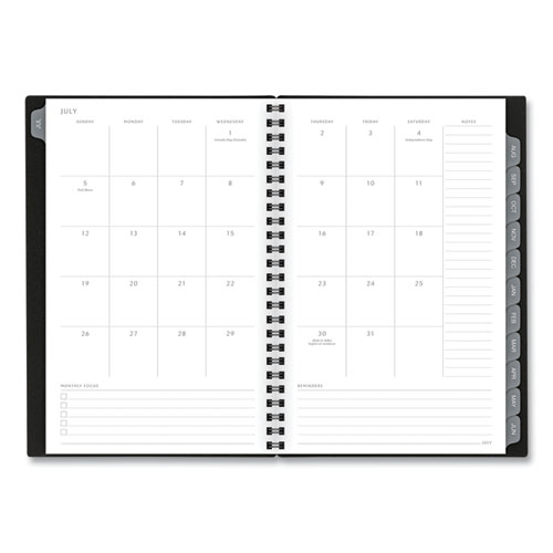 Picture of Elevation Academic Weekly/Monthly Planner, 8.5 x 5.5, Black Cover, 12-Month (July to June): 2024 to 2025