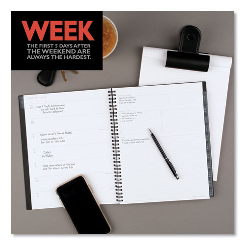 Picture of Elevation Academic Weekly/Monthly Planner, 11 x 8.5, Black Cover, 12-Month (July to June): 2024 to 2025