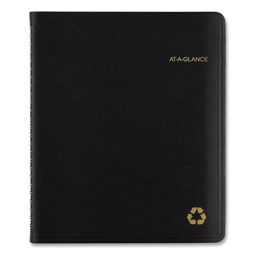 Picture of Recycled Weekly Vertical-Column Format Appointment Book, 8.75 x 7, Black Cover, 12-Month (Jan to Dec): 2025