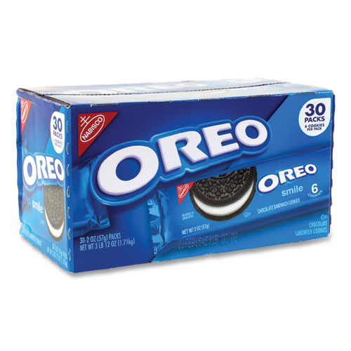 Picture of Oreo Cookies Single Serve Packs, Chocolate, 2 oz Pack, 30/Box