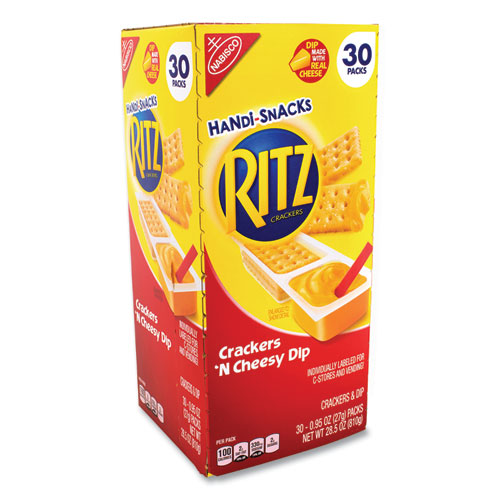 Picture of Handi Snacks Ritz Crackers 'N Cheesy Dip, 0.95 oz Pack, 30 Packs/Box, Ships in 1-3 Business Days