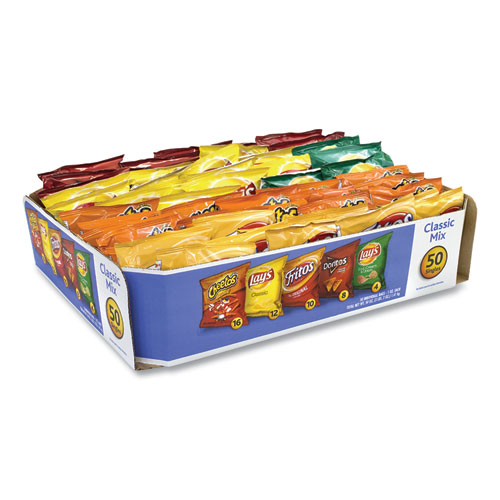 Picture of Potato Chips Bags Variety Pack, Assorted Flavors, 1 oz Bag, 50 Bags/Carton