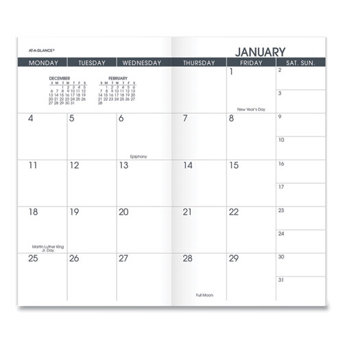 Picture of Pocket Size Monthly Planner Refill, 6 x 3.5, White Sheets, 13-Month (Jan to Jan): 2024 to 2025