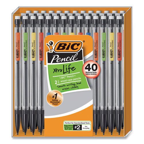 Picture of Xtra Smooth Mechanical Pencil, 0.7 mm, HB (#2), Black Lead, Clear Barrel, 40/Pack
