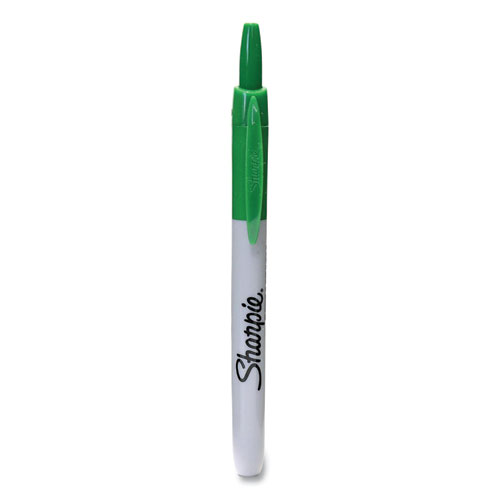 Picture of Fine Tip Permanent Marker, Fine Bullet Tip, Green, Dozen