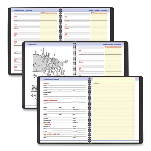 Picture of QuickNotes Weekly Vertical-Column Format Appointment Book, 11 x 8.25, Black Cover, 12-Month (Jan to Dec): 2025