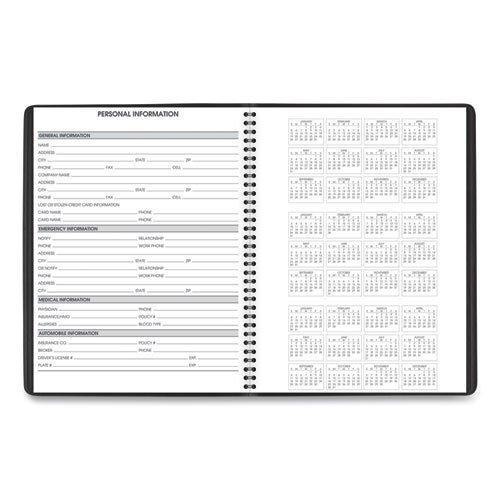 Picture of Weekly Appointment Book, 11 x 8.25, Black Cover, 14-Month (July to Aug): 2024 to 2025