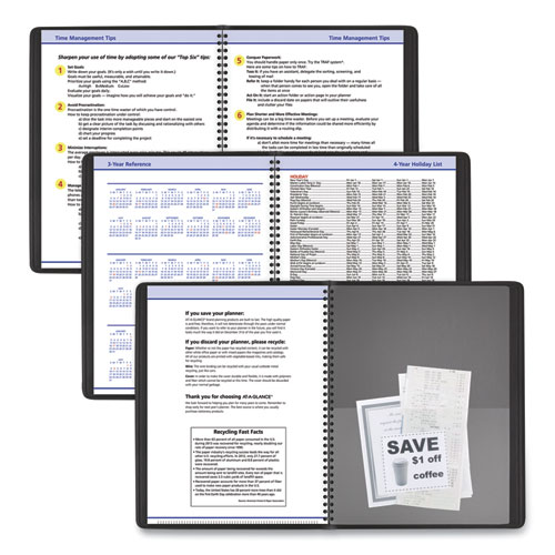 Picture of QuickNotes Weekly Vertical-Column Format Appointment Book, 11 x 8.25, Black Cover, 12-Month (Jan to Dec): 2025