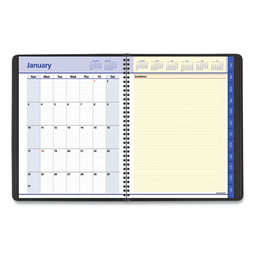 Picture of QuickNotes Weekly Vertical-Column Format Appointment Book, 11 x 8.25, Black Cover, 12-Month (Jan to Dec): 2025