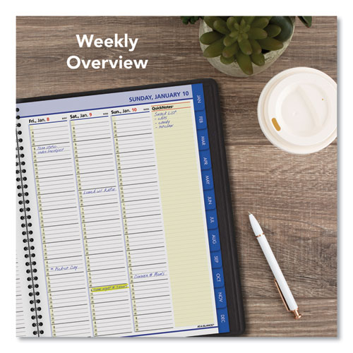 Picture of QuickNotes Weekly Vertical-Column Format Appointment Book, 11 x 8.25, Black Cover, 12-Month (Jan to Dec): 2025