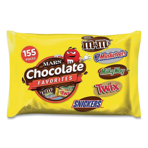 Picture of Chocolate Favorites Fun Size Variety Mix, Assorted, 155 Pieces, 81.7 oz Bag, Ships in 1-3 Business Days