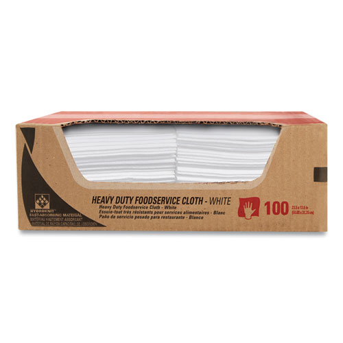 Picture of Heavy-Duty Foodservice Cloths, 12.5 x 23.5, White, 100/Carton