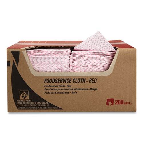 Picture of Foodservice Cloths, 12.5 x 23.5, Red, 200/Carton