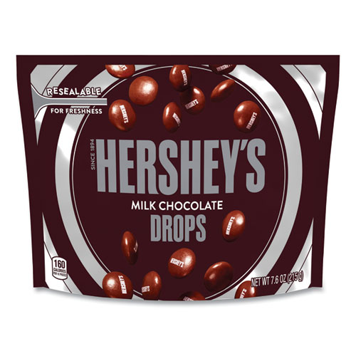 Picture of Drops Candy, Milk Chocolate,, 7.6 oz Bag, 3 Bags/Pack, Delivered in 1-4 Business Days
