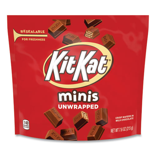 Picture of Minis Unwrapped Wafer Bars, 7.6 oz Bag, Milk Chocolate, 3/Pack, Ships in 1-3 Business Days