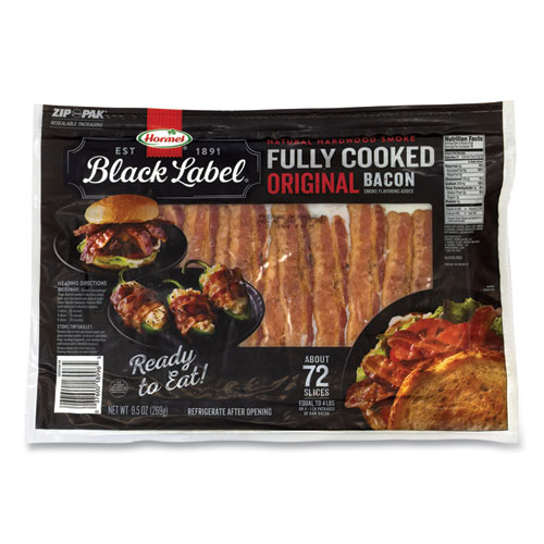 Picture of Fully Cooked Bacon, Original, 9.5 oz Package, Approximately 72 Slices/Carton