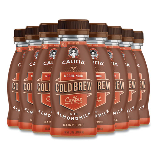 Picture of Cold Brew Coffee with Almond Milk, 10.5 oz Bottle, Mocha Noir, 8/Pack