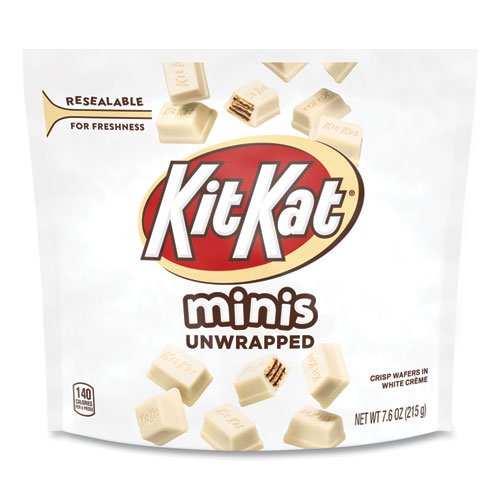 Picture of Minis Unwrapped Wafer Bars, 7.6 oz Bag, White Creme, 3/Pack, Ships in 1-3 Business Days