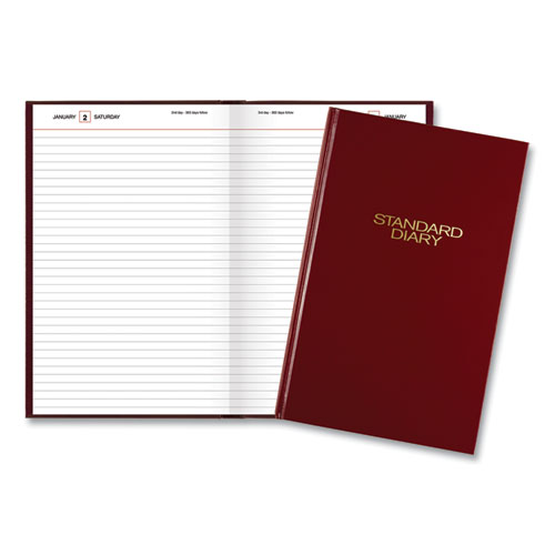 Picture of Standard Diary Daily Diary, 2024 Edition, Wide/Legal Rule, Red Cover, (200) 12 x 7.75 Sheets