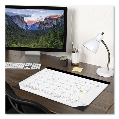 Picture of Contemporary Monthly Desk Pad, 22 x 17, White Sheets, Black Binding/Corners,12-Month (Jan to Dec): 2025