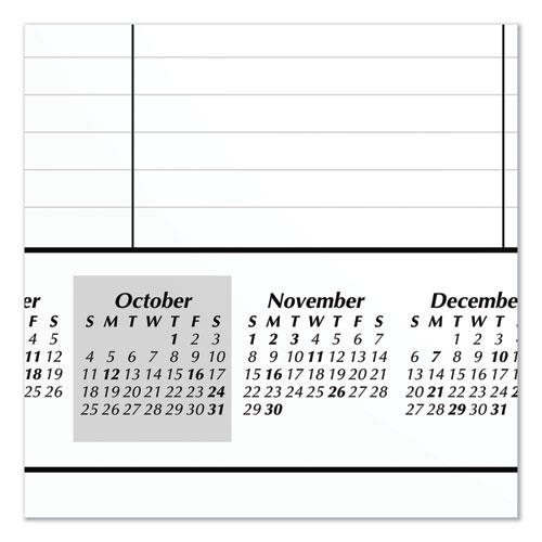 Picture of Academic Year Ruled Desk Pad, 21.75 x 17, White Sheets, Black Binding, Black Corners, 16-Month (Sept to Dec): 2024 to 2025