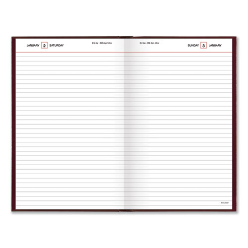Picture of Standard Diary Daily Diary, 2024 Edition, Wide/Legal Rule, Red Cover, (200) 12 x 7.75 Sheets