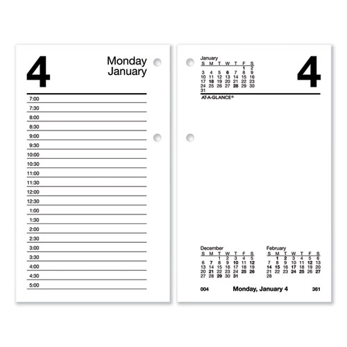 Picture of Desk Calendar Refill with Tabs, 3.5 x 6, White Sheets, 12-Month (Jan to Dec): 2024
