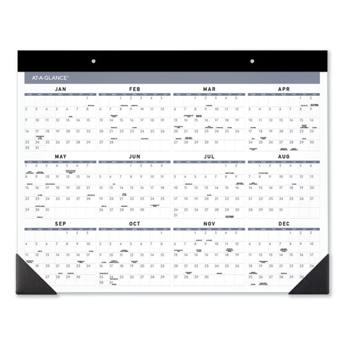 Picture of Contemporary Monthly Desk Pad, 22 x 17, White Sheets, Black Binding/Corners,12-Month (Jan to Dec): 2025